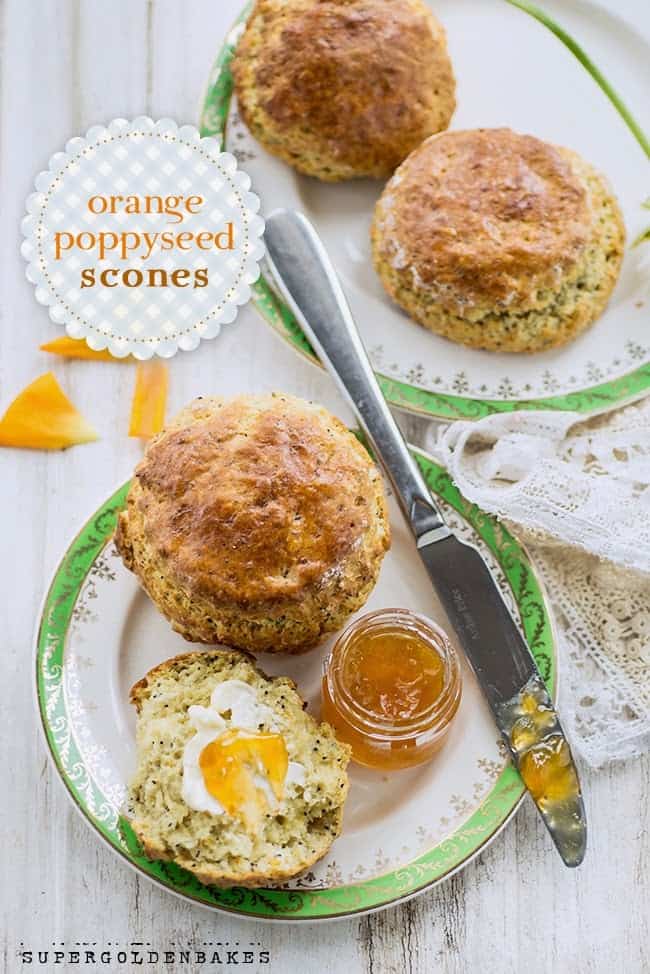 Orange poppyseed scones