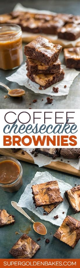 Intensely chocolatey, with a hint of coffee and cheesecake caramel swirls, these brownies certainly have plenty of wow factor! 