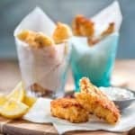 Healthy fish fingers with easy tartar sauce - a favourite with children and adults everywhere easily made in an airfryer | Supergolden Bakes