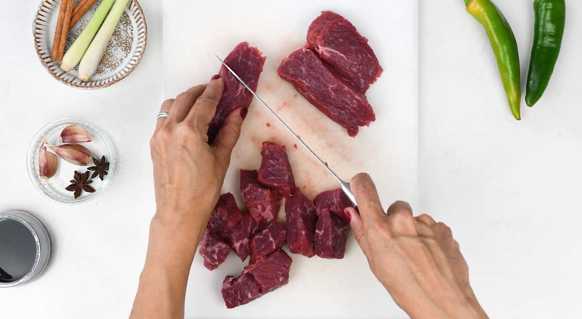 slicing braising steak