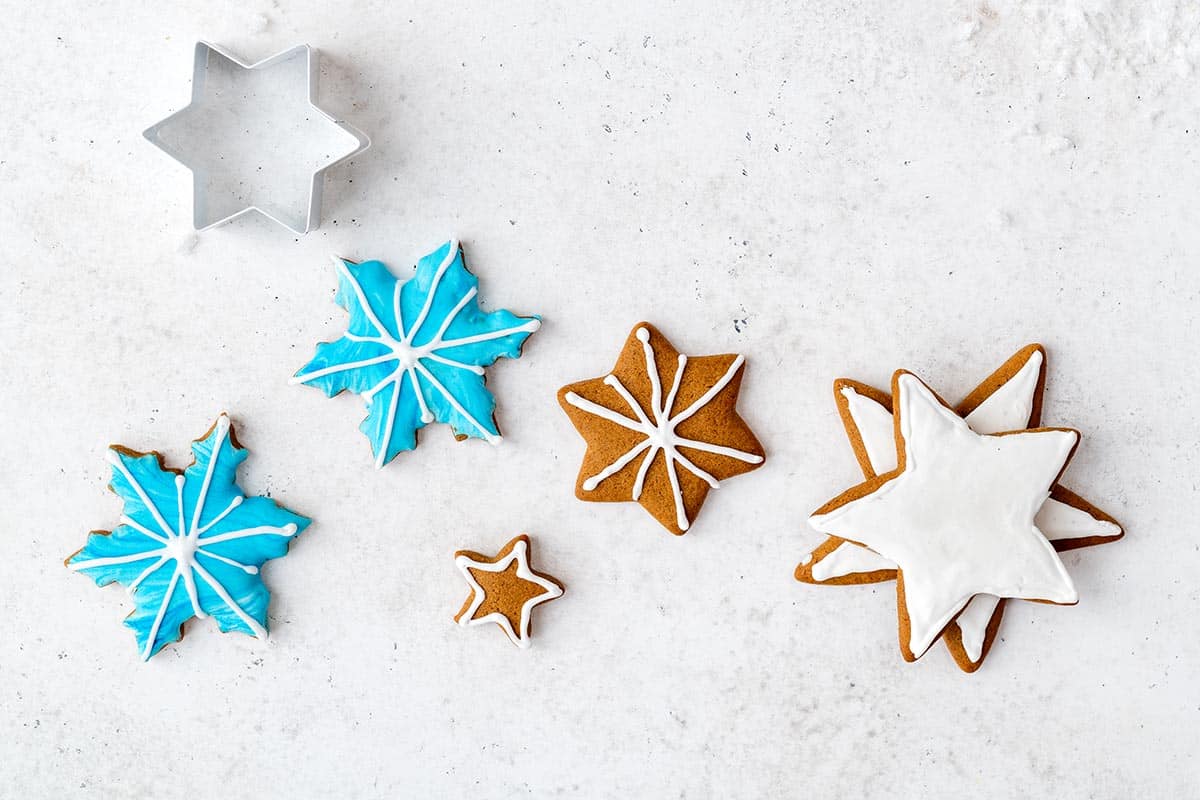 Christmas cookies in star shapes