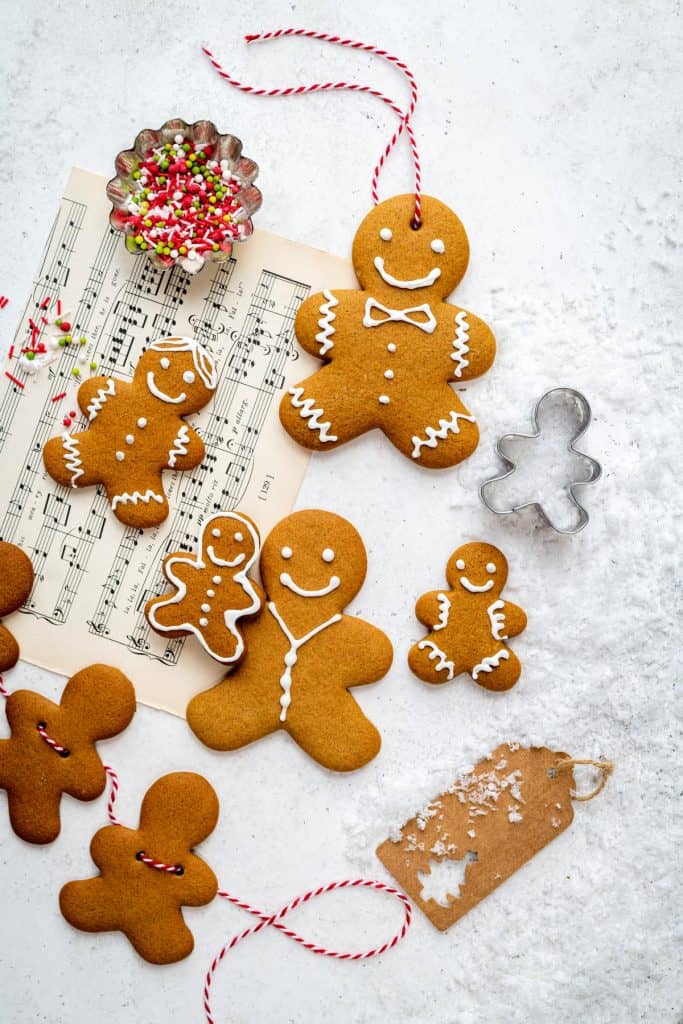 Gingerbread men decorated with icing