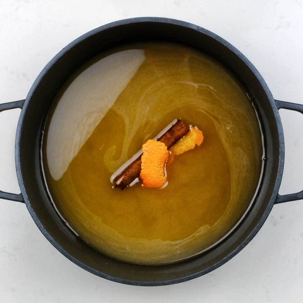 Honey syrup in a pot