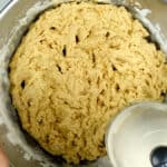 Making melomakarona dough in a mixing bowl