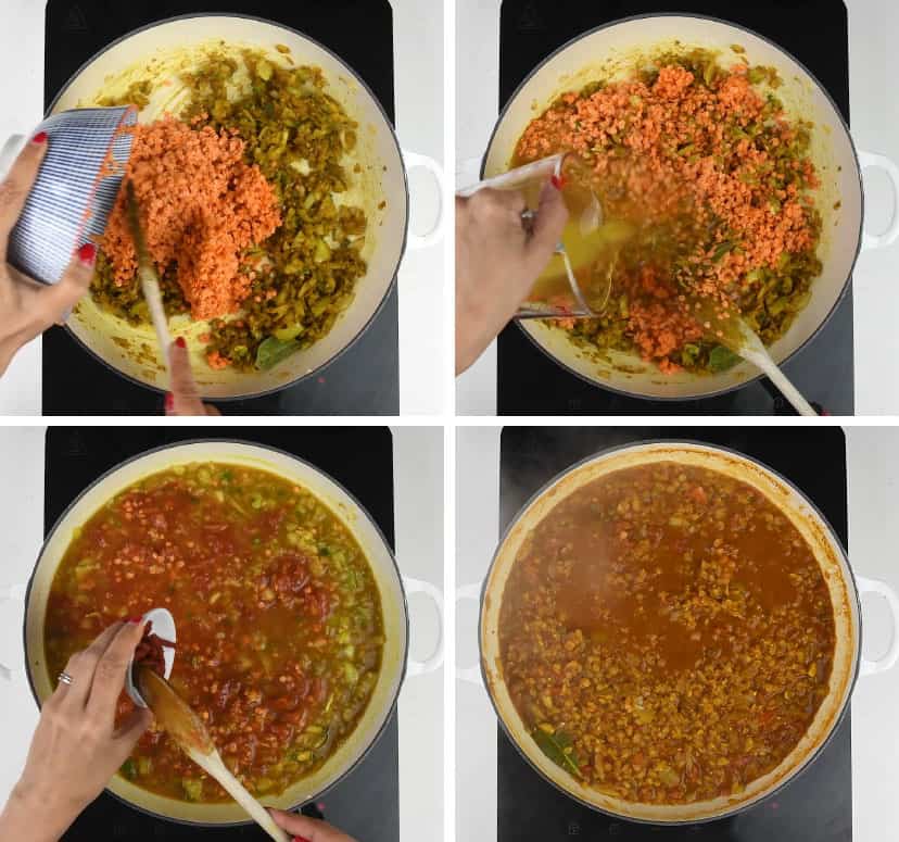 Collage pin showing how to make Indian shrimp curry step by step