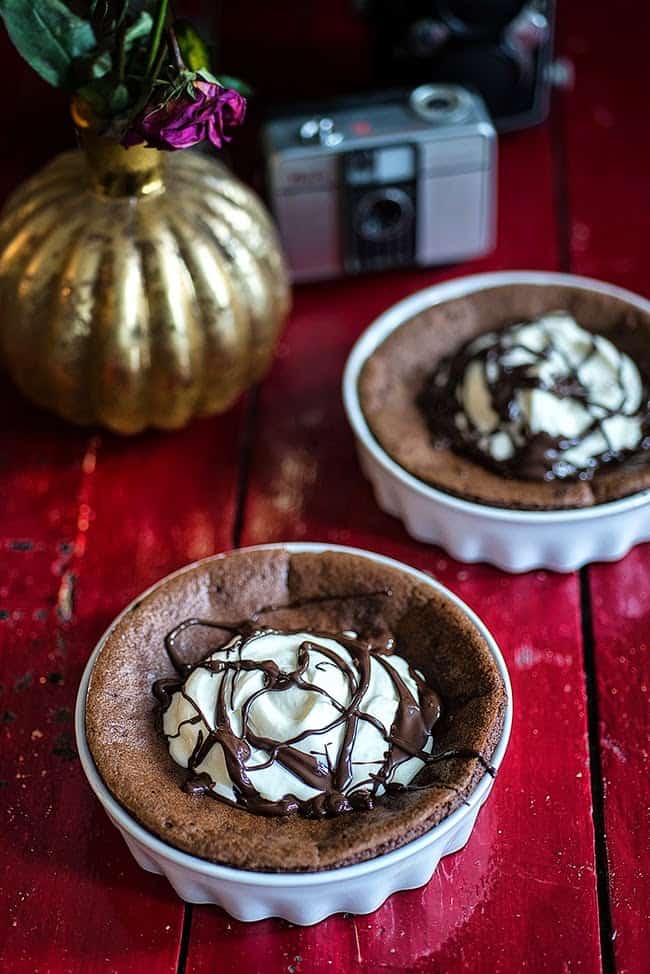 Easy chocolate soufflés for Valentine's Day