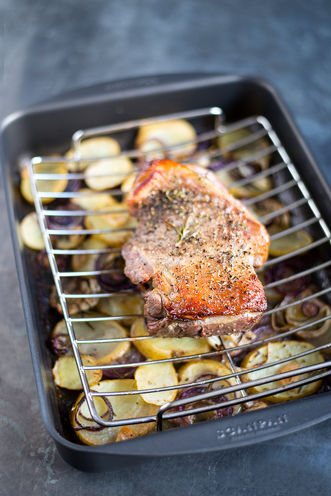 One-pot Greek Roast Lamb with potatoes and fennel