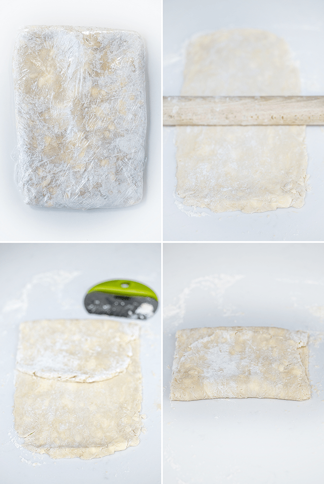 collage showing how to make croissant dough