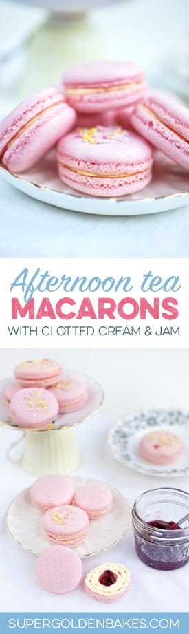 Macarons filled with clotted cream and jam - perfect for Afternoon Tea!
