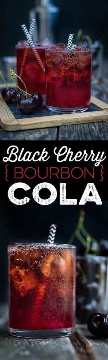 Black Cherry Bourbon Cola Smash - a refreshing cocktail is perfect for hot summer evenings, simple, a little sweet, and popular with everyone.