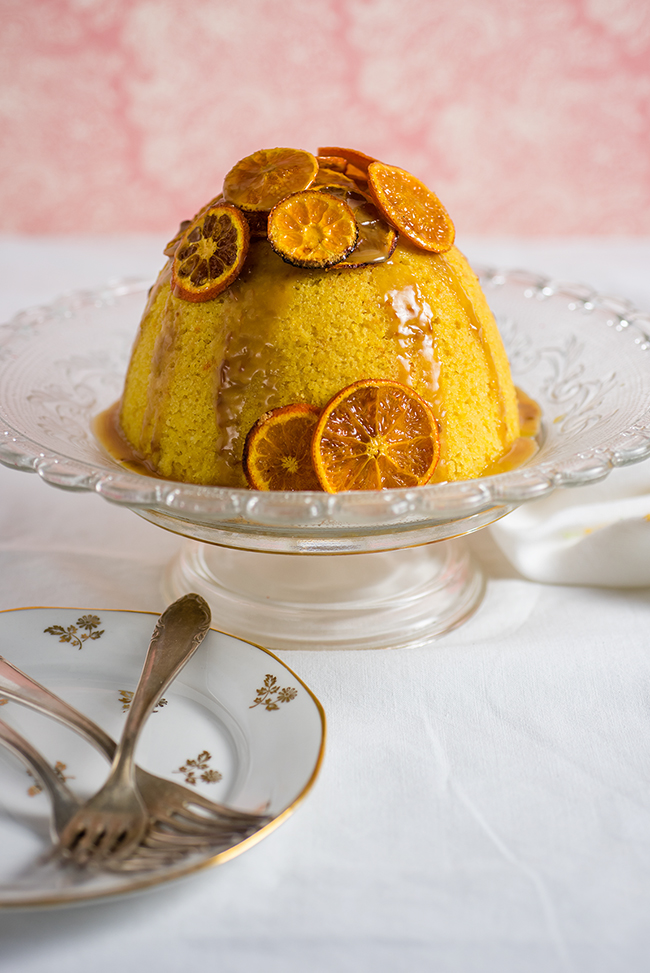 Slow Cooker Orange and Almond Steamed Pudding with Toffee Sauce