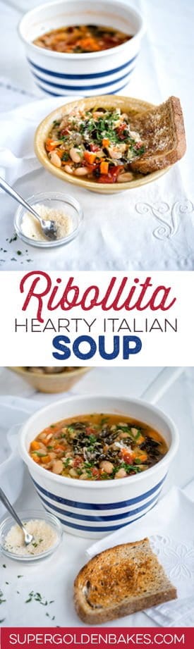 Ribollita is a hearty Tuscan vegetable soup that is made extra filling by the addition of slightly stale bread.  