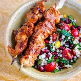 This colourful couscous salad is like sunshine on a plate. Serve with grilled chicken skewers for an easy and healthy meal.