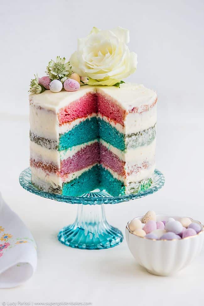 Naked cake with unicorn layers