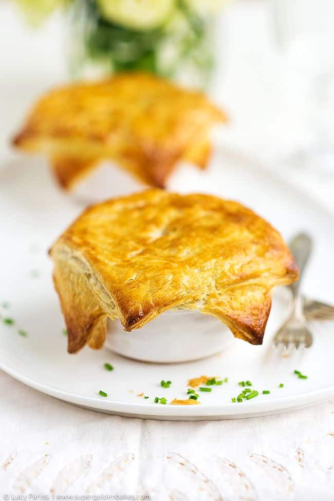 Two Lobster Pot Pies With Puff Pastry Crust 