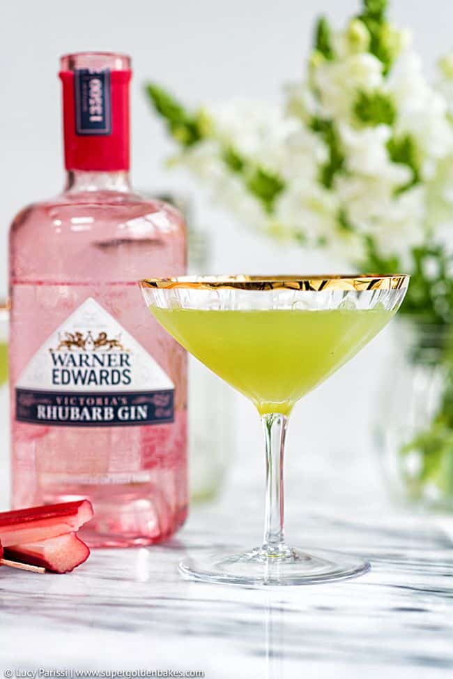 Rhubarb cucumber martini - a beautifully refreshing cocktail.