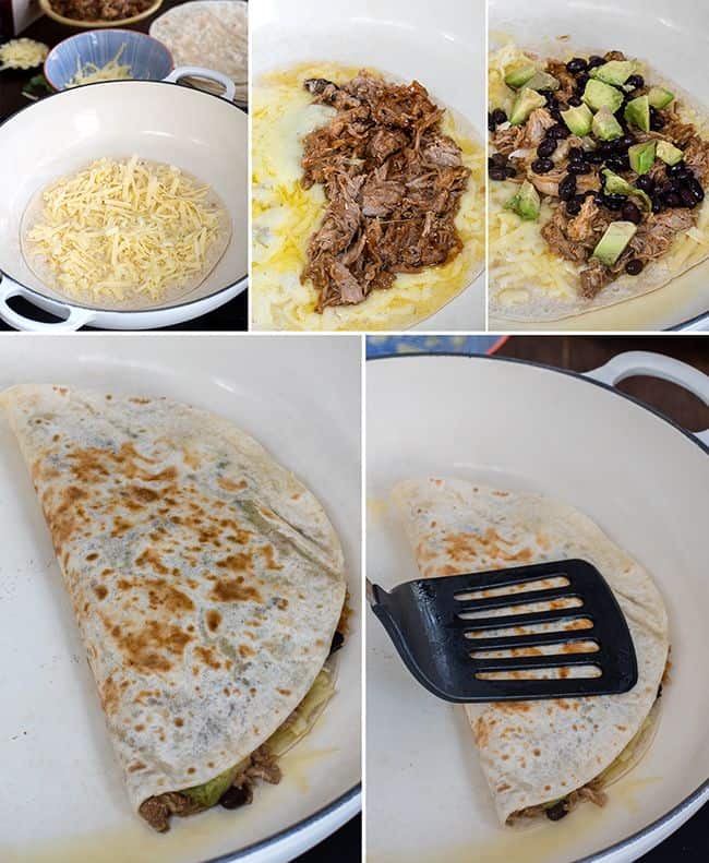 How to make quesadillas collage