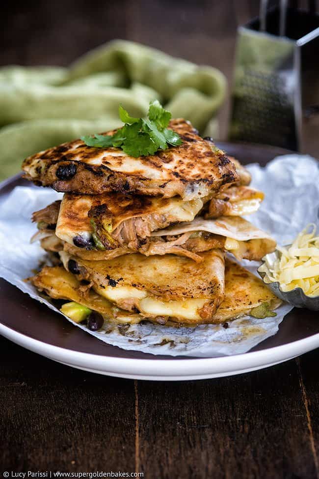 Cheesy Pulled Pork Quesadillas