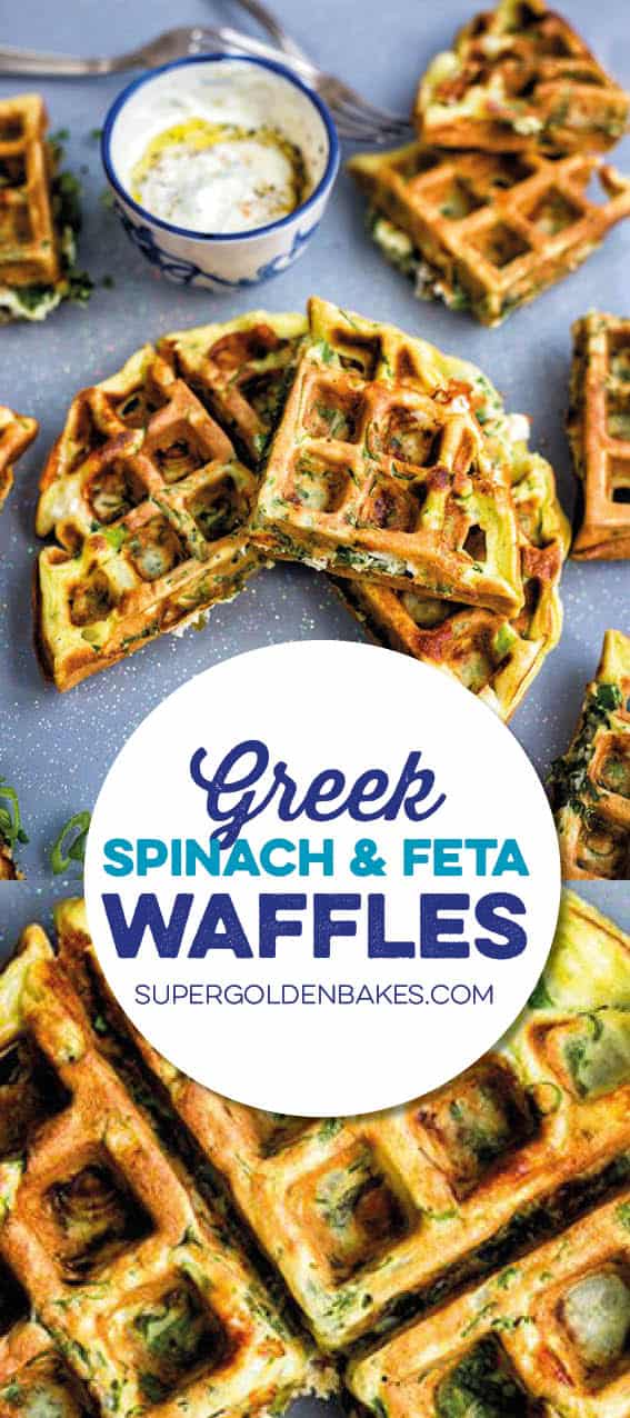 Greek spinach, feta and potato waffles