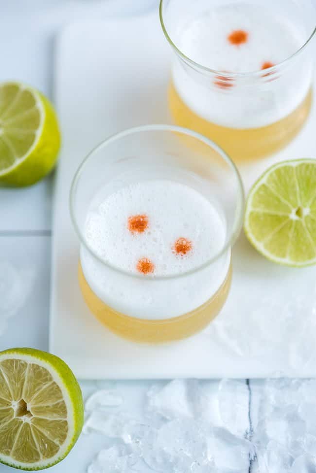 Pisco sour with a twist! This may well be my favourite cocktail.