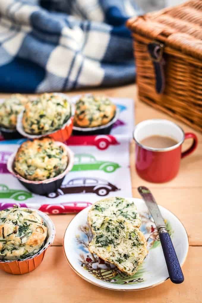 Spanakopita muffins - packed with feta cheese, spinach and herbs these make the perfect portable snack.