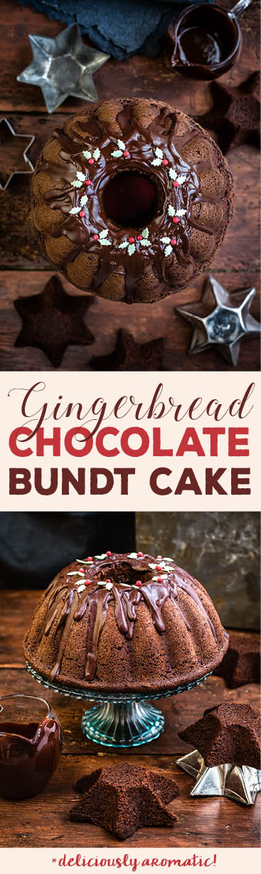 Christmas Chocolate Gingerbread Bundt Cake