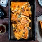 Spanish tortilla with chorizo, sweet potato and squash. This can be eaten hot or cold, as a main or a snack.
