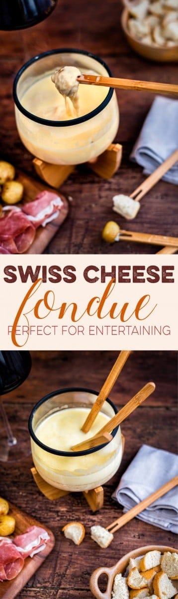 Traditional Swiss Cheese Fondue is deliciously rich and the perfect retro sharing dish to share at your Christmas dinner party.