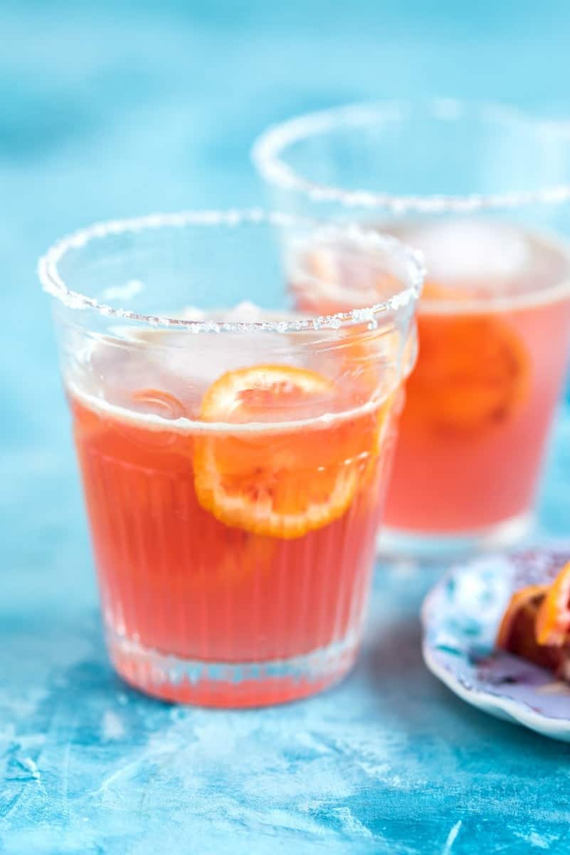 Toast National Margarita Day with a blood orange margarita! Take advantage of the blood orange season to make blood orange simple syrup to use in cocktails.