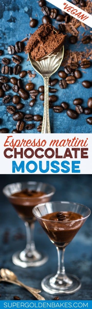 This vegan espresso martini chocolate mousse is quick, easy, delicious and ultra rich. A sophisticated dessert for grown ups only!