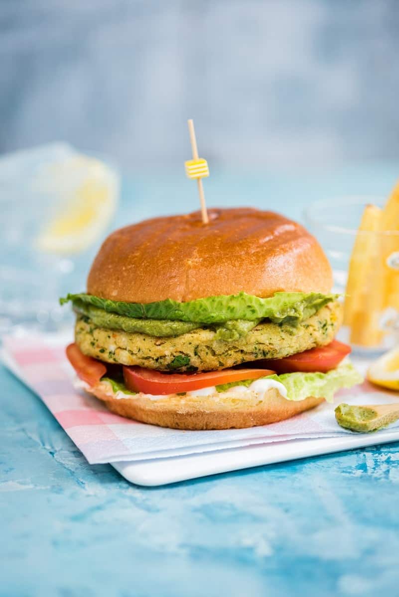 'Krabby patty' - crab burger with avocado green goddess dressing