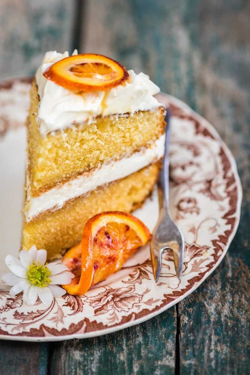 Manuka honey orange pound cake with honeyed cream cheese filling