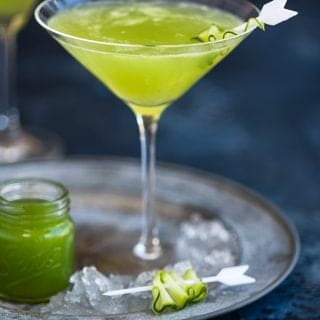 Refreshing cucumber gin martini