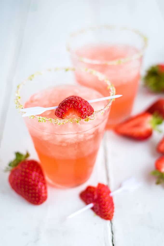 Put your strawberry jam to good use to make a batch of yummy strawberry jam margaritas! Delicous, easy, and a taste of summertime year-round.