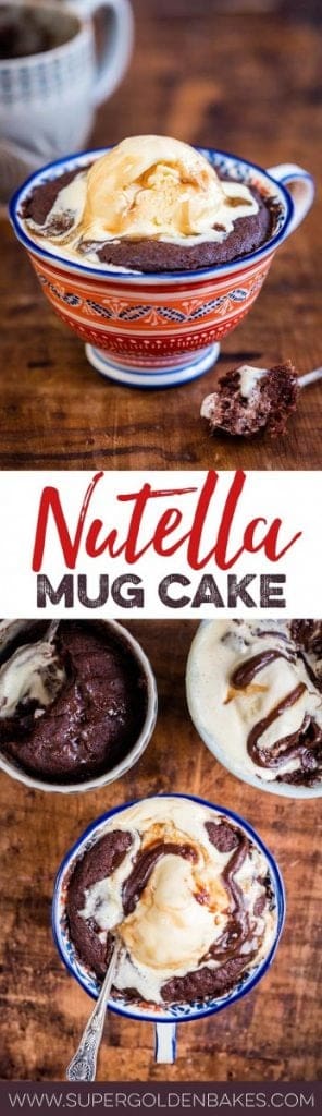 Nutella mug cake collage