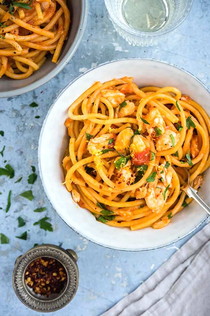 Super-easy one-pot crab pasta - ready in 15 minutes!