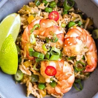 Making this 10 minute shrimp fried rice could not be quicker or easier and it tastes miles better than takeaway. An excellent midweek meal that's sure to become a family favourite.