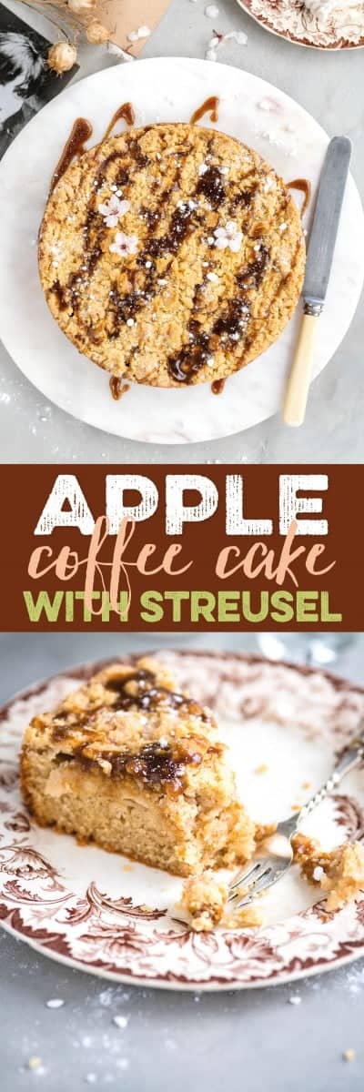 simple apple coffee cake with streusel topping