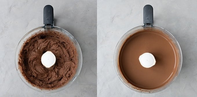 Making the chocolate cake in a food processor