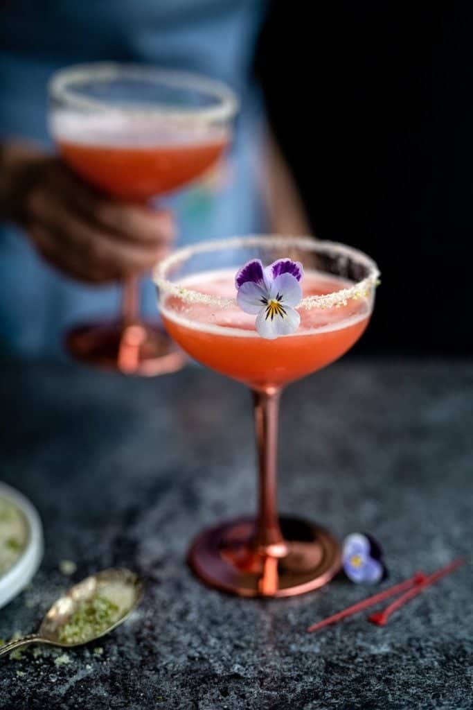 Strawberry gin cocktail