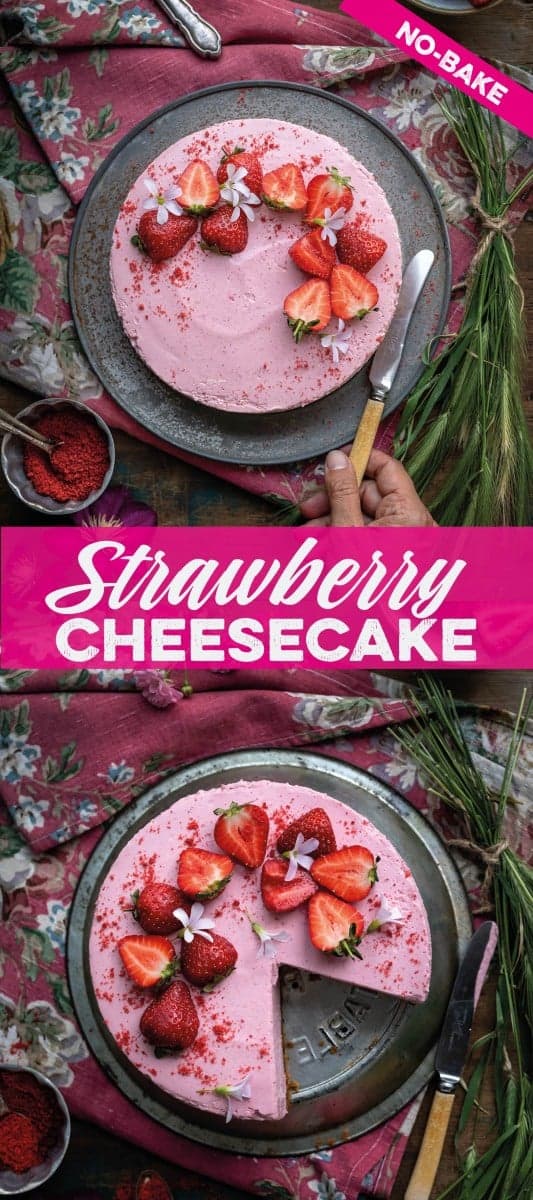 easiest no-bake strawberry cheesecake