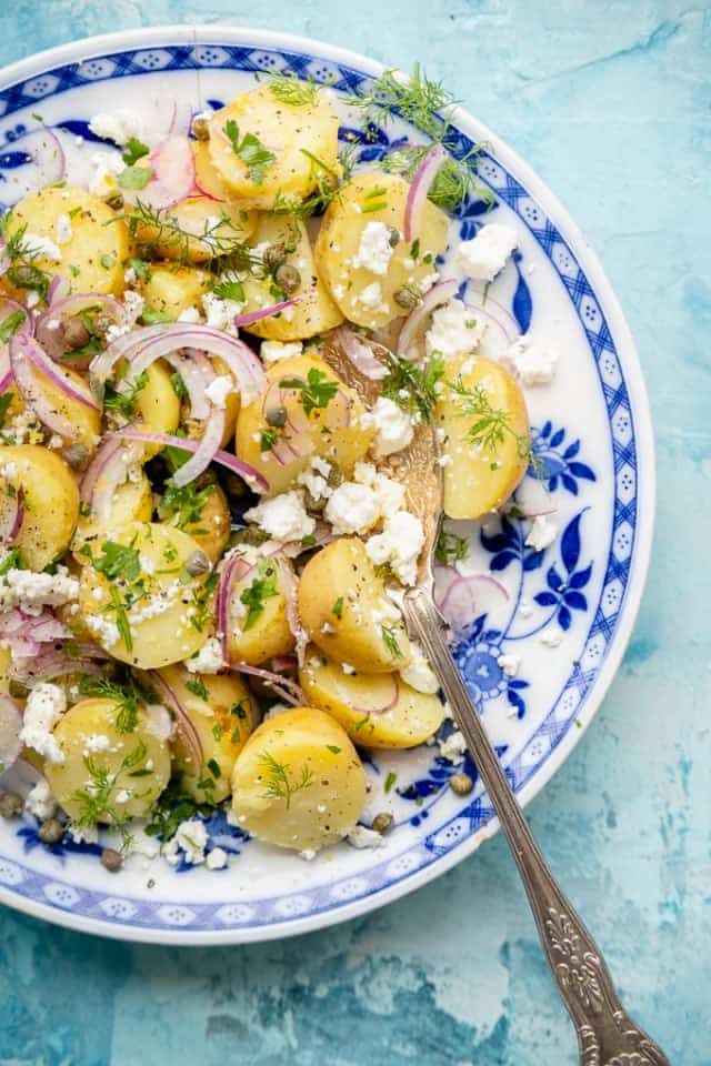 Greek potato salad Supergolden Bakes