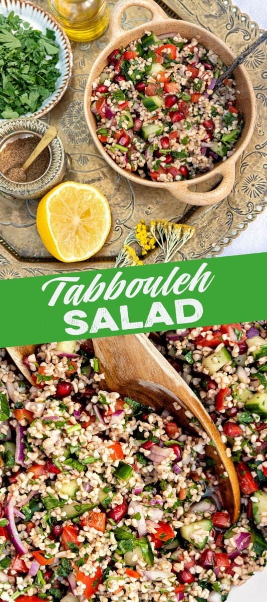 Lebanese tabbouleh salad in a bowl