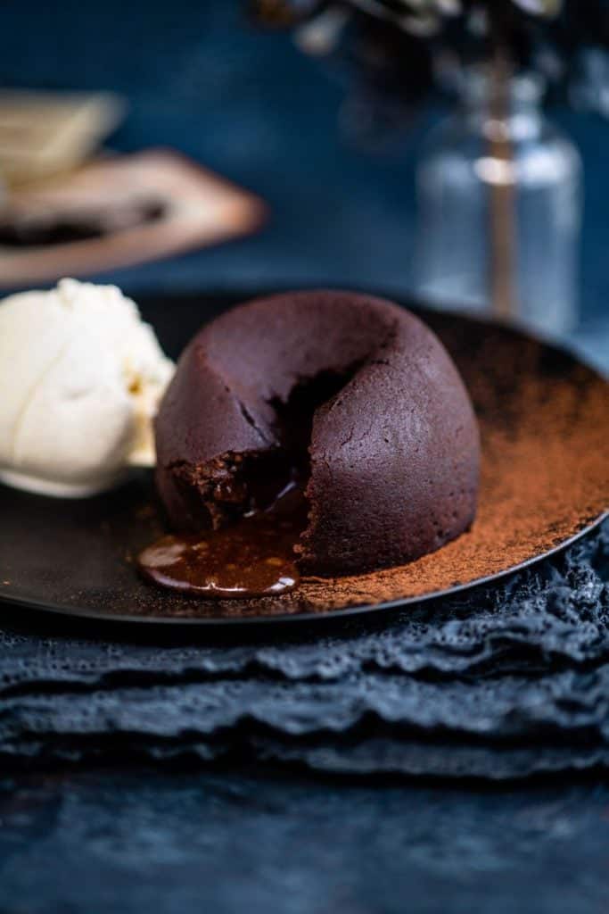 Pressure cooker chocolate fondants served with ice cream