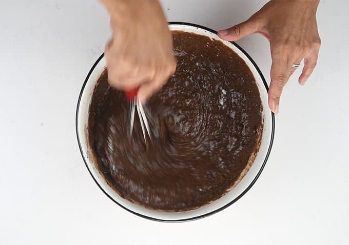 mixing cake batter