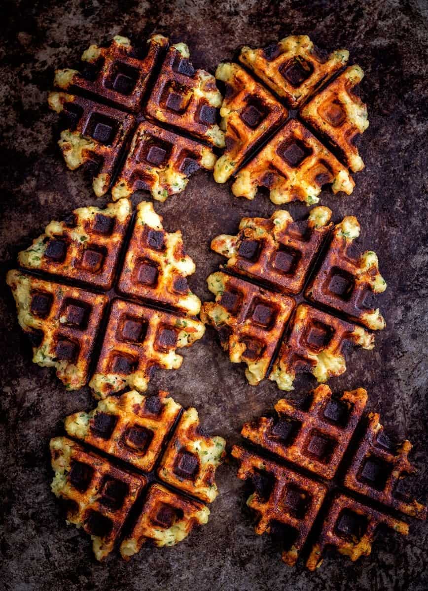 Savory potato waffles