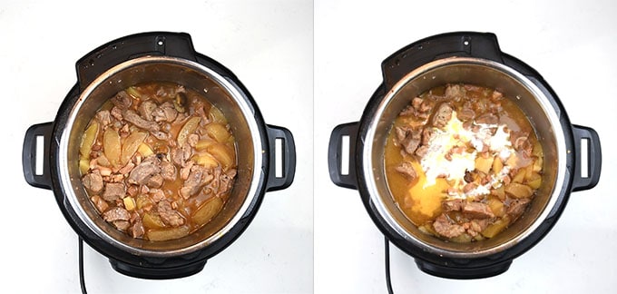 Making pork casserole in an Instant Pot