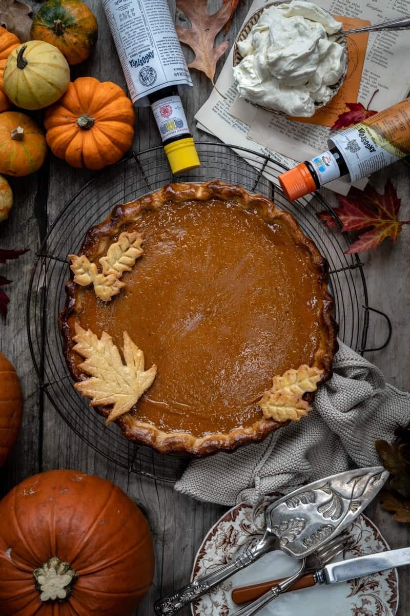 Homemade pumpkin pie for thanksgiving