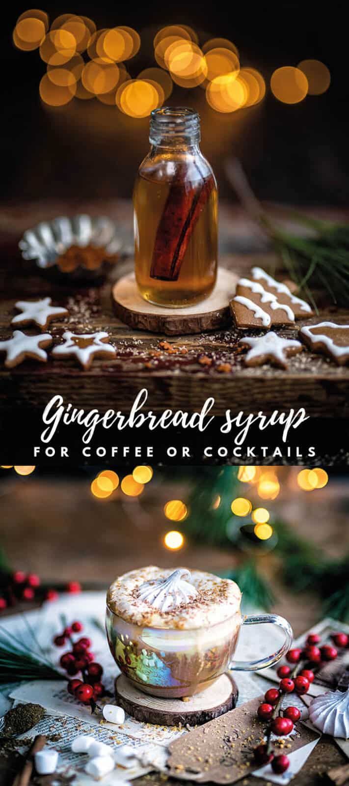 Homemade gingerbread coffee syrup