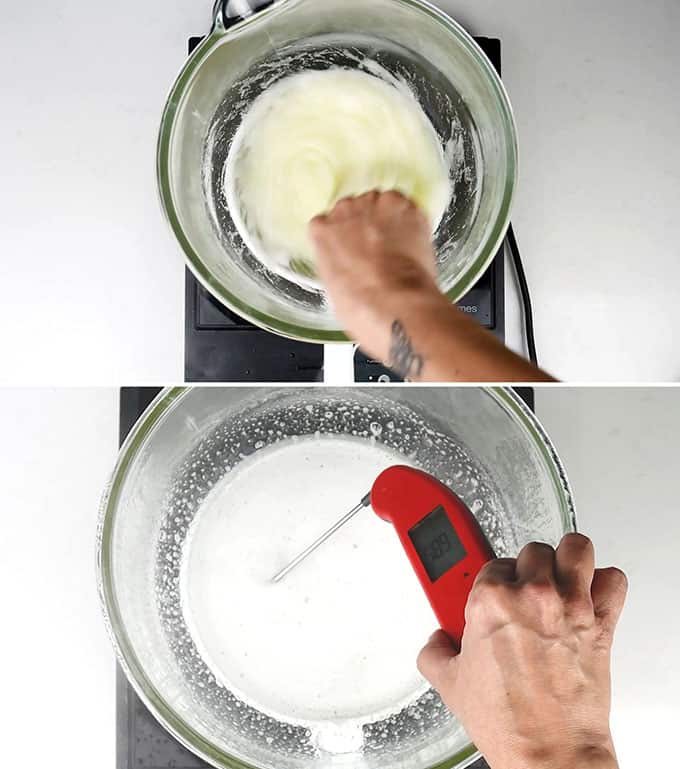Making Swiss meringue buttercream
